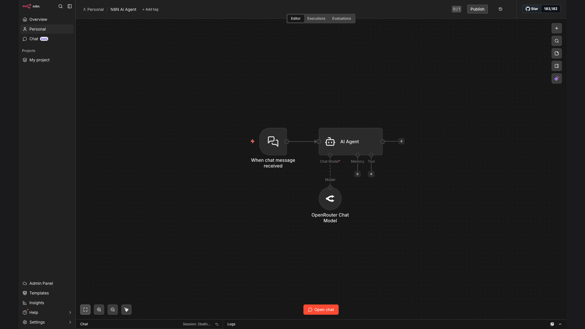 AI Chat Agent with OpenRouter Integration on n8n