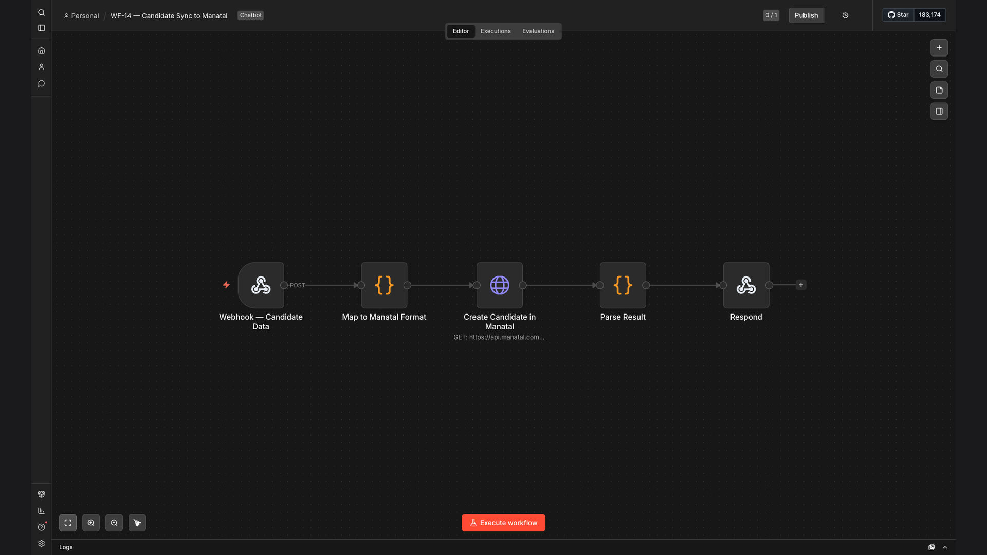 Automate Candidate Sync from Chatbot to Manatal ATS