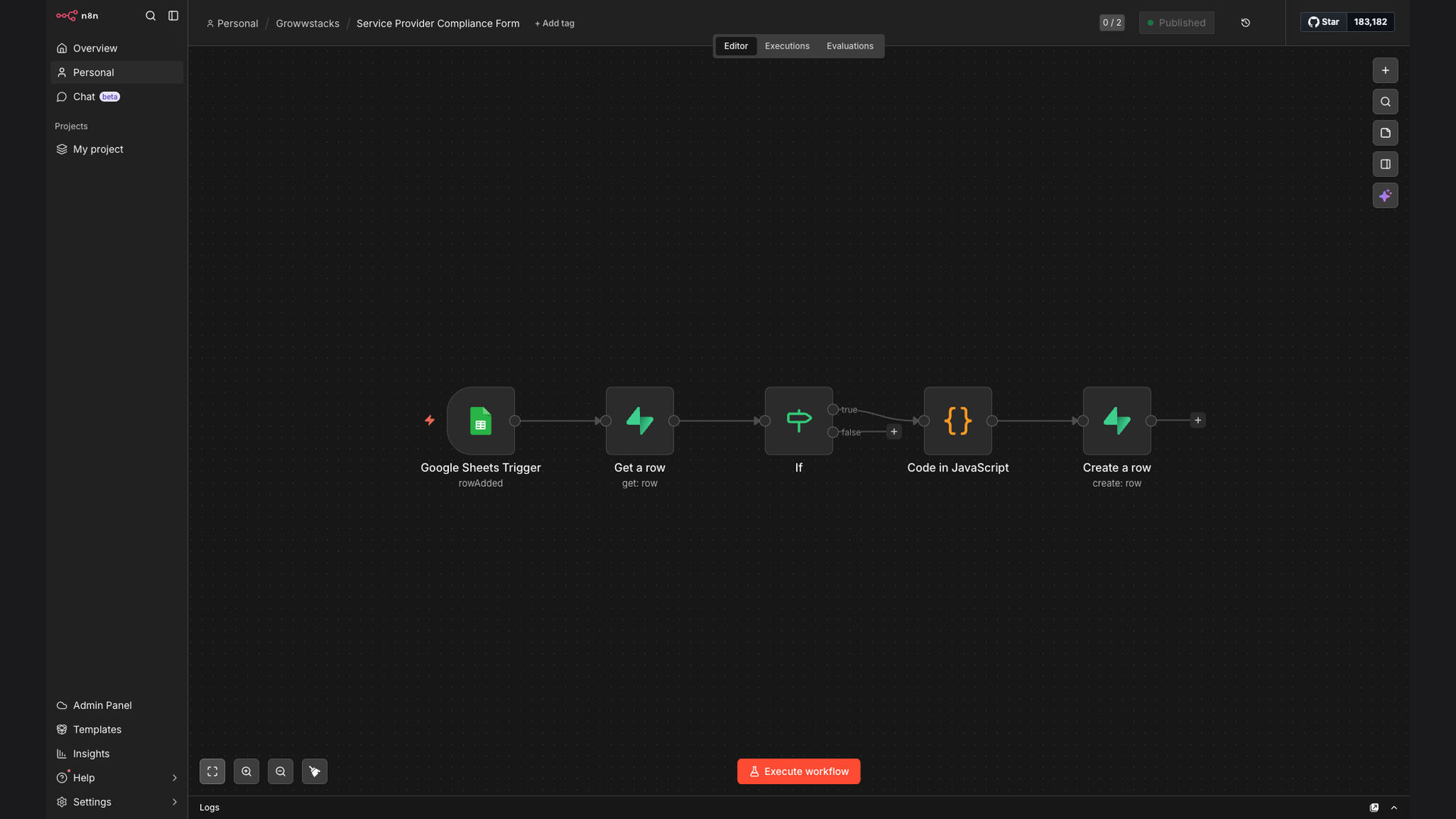 Automate Service Provider Compliance Data from Google Sheets to Supabase