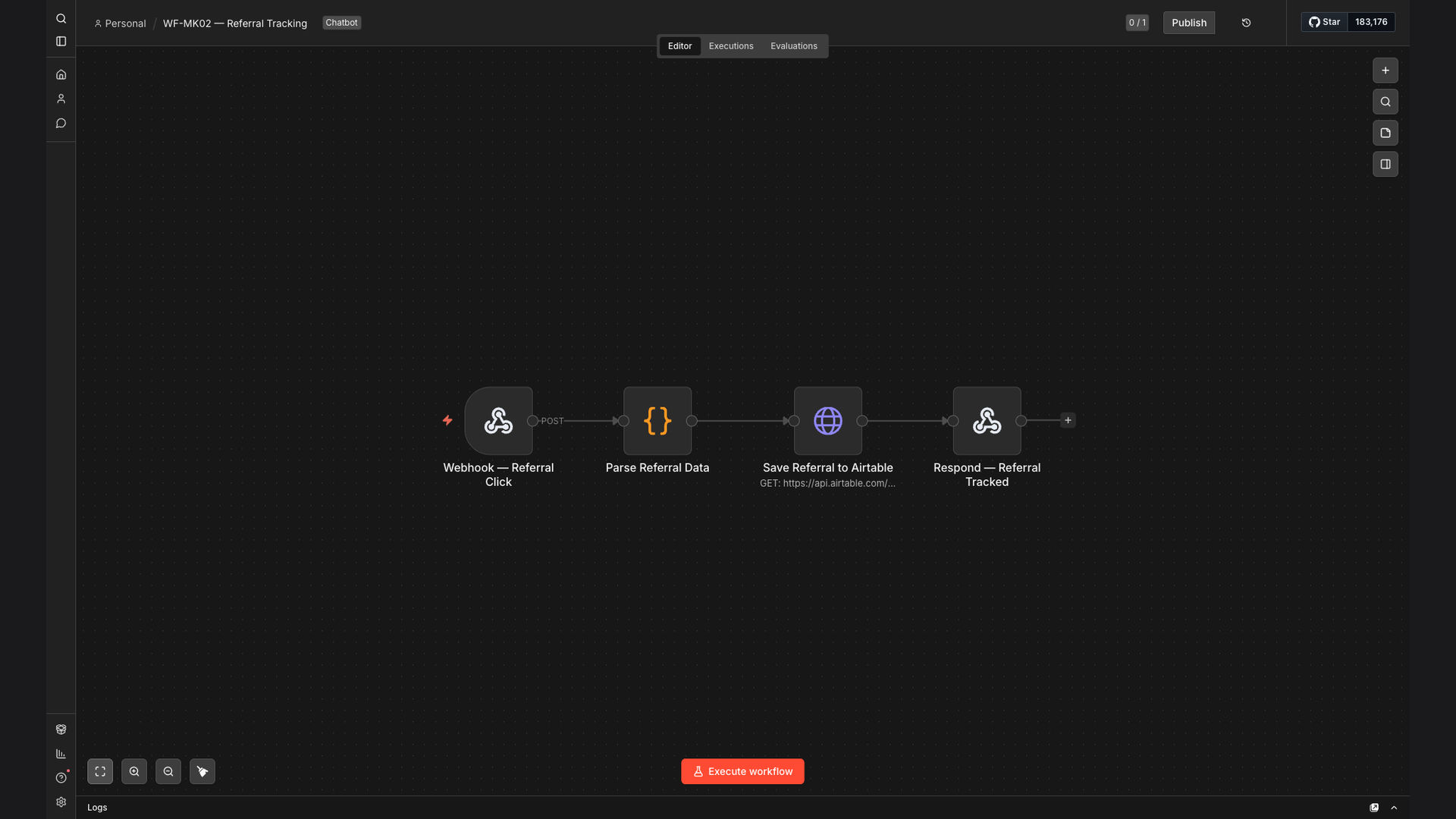 Automate Referral Tracking via Webhook and Save to Airtable