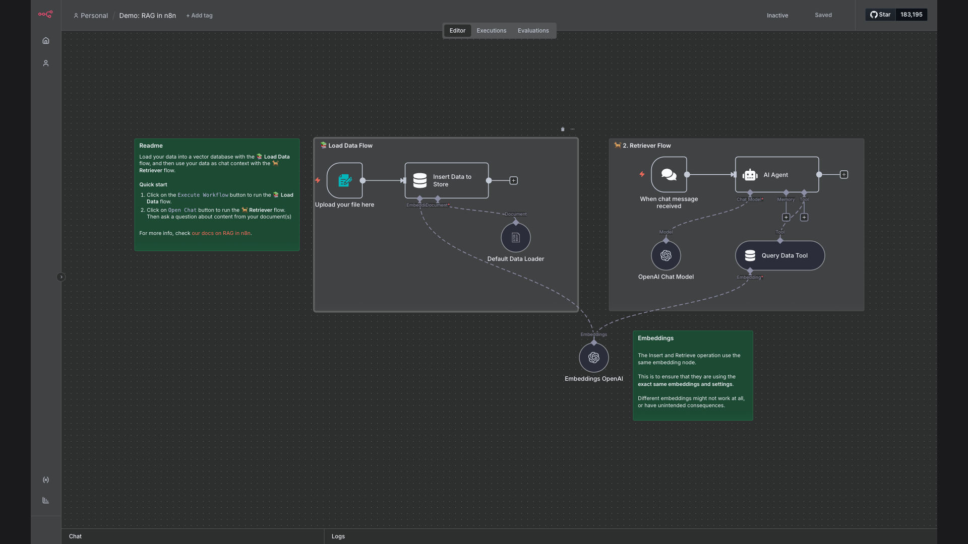 Document RAG Implementation with Vector Database in n8n