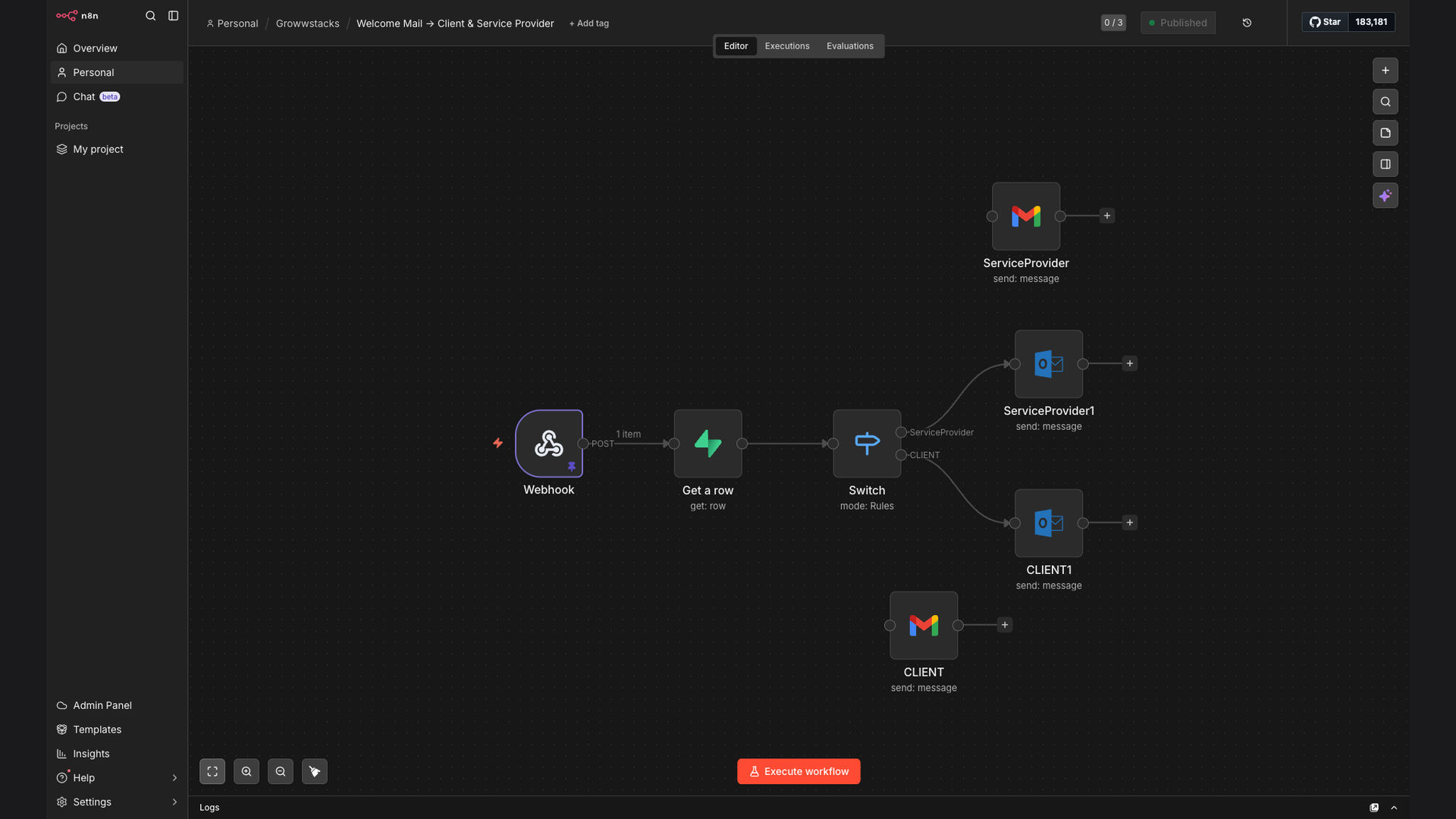 Automate Role-Based Welcome Email Workflow for Client & Service Provider
