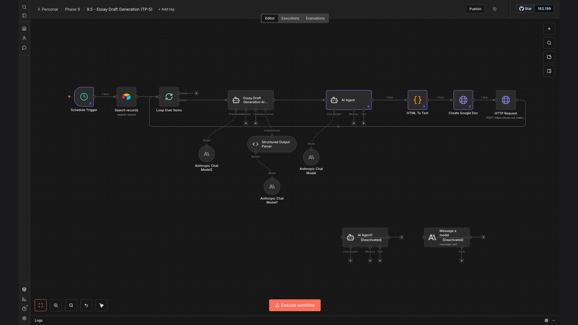 Automated Essay Generation from Airtable with AI to Google Docs