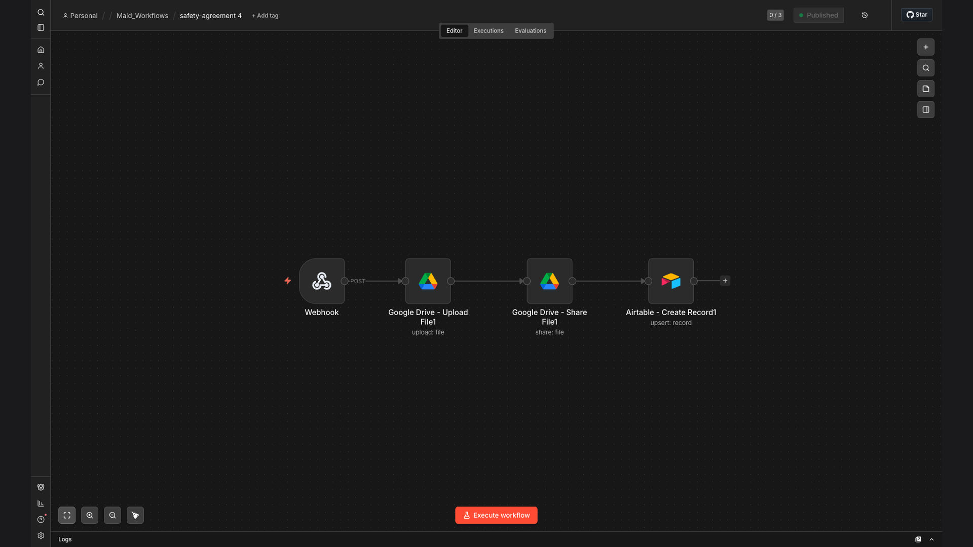 Automate Maid Safety Agreement PDF Upload to Google Drive and Airtable