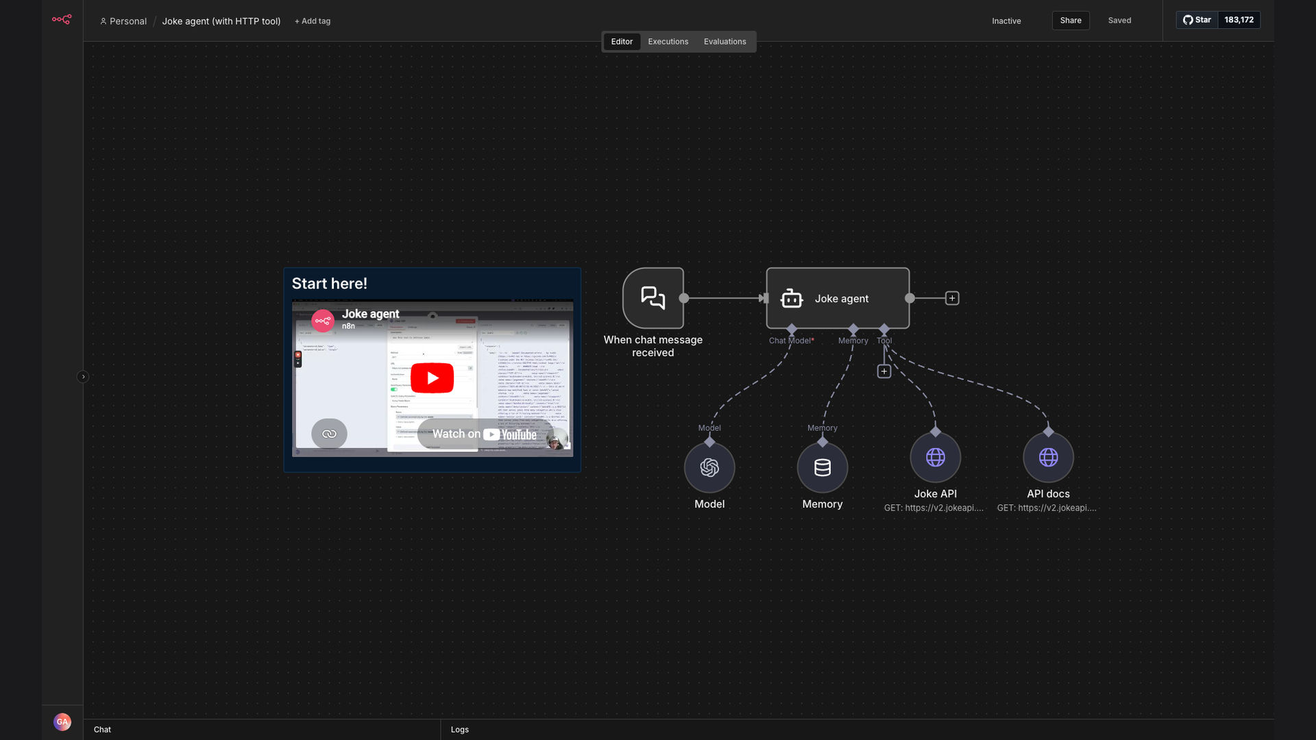 Build a Joke-Telling AI Agent with HTTP Tools in n8n