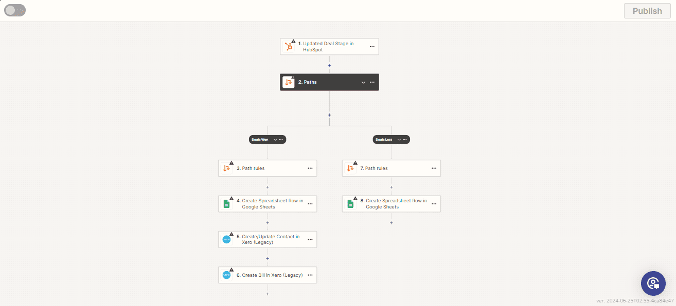 Zapier workflow with Paths and conditional logic