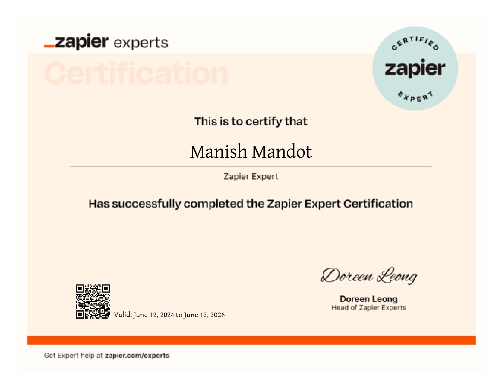 Zapier Expert Certificate