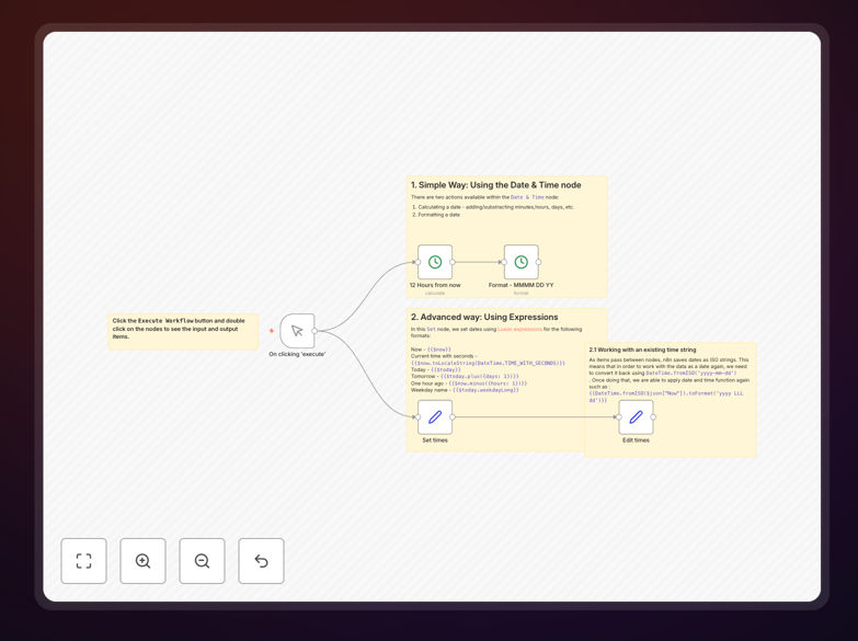 n8n workflow for date and time handling