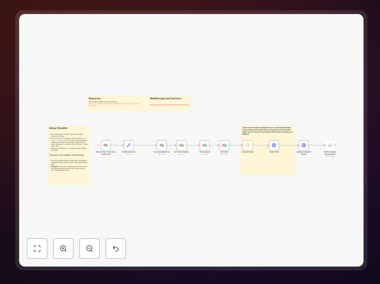 Airtable recurring tasks automation workflow interface showing task creation automation
