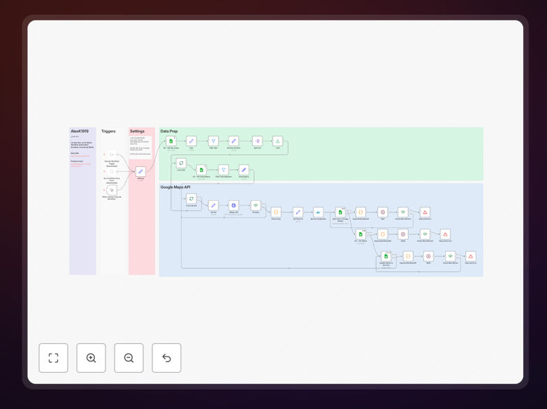 Google Maps lead generation workflow interface in n8n
