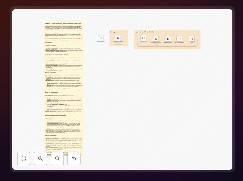 n8n workflow restoration from Google Drive