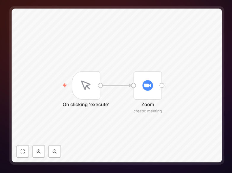 Zoom meeting automation workflow interface
