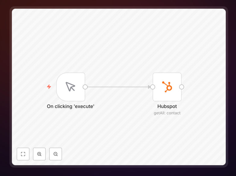 HubSpot contact export workflow in n8n interface