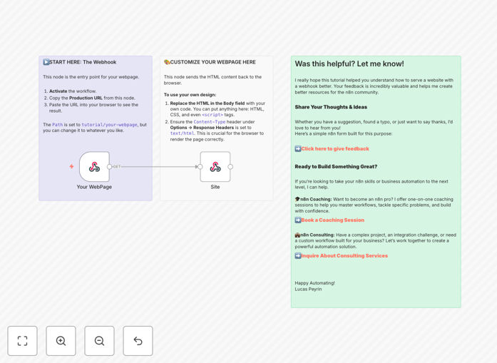 n8n workflow serving HTML via webhooks