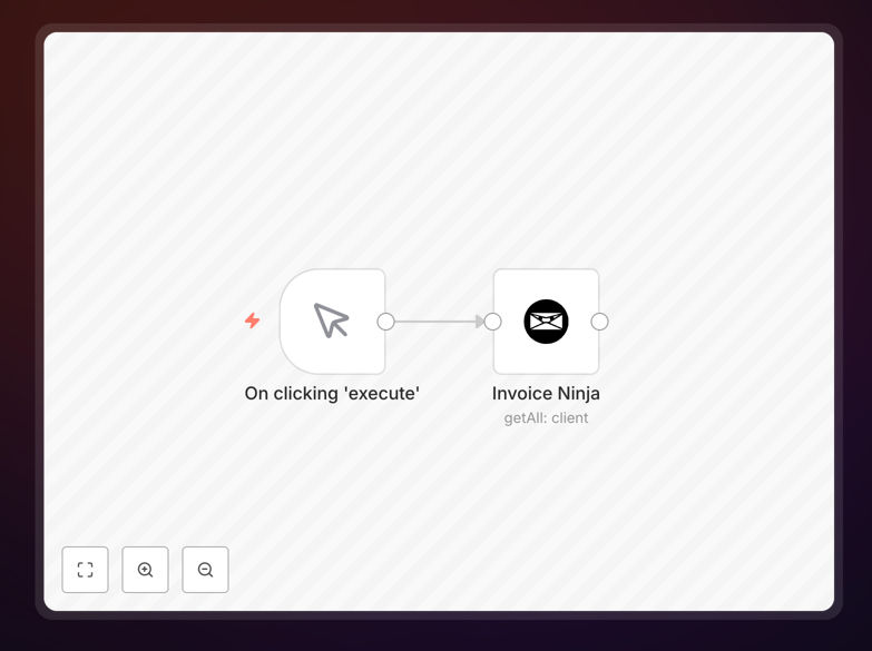 Invoice Ninja client data extraction workflow screenshot