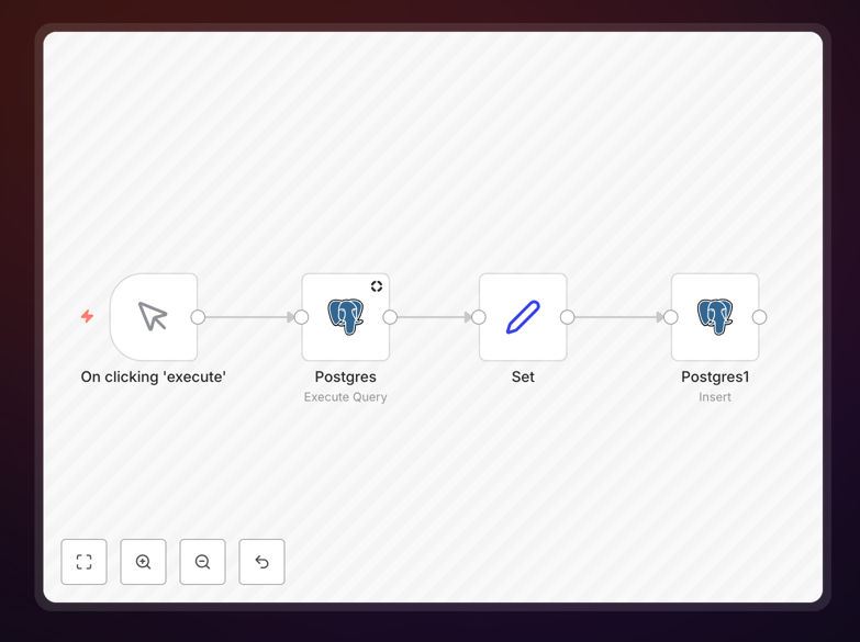 n8n workflow for creating Postgres tables and inserting data