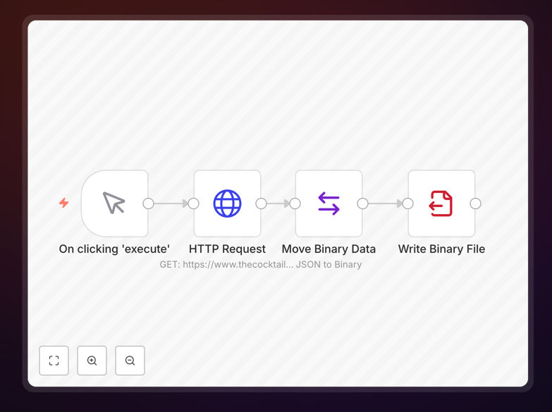 Workflow diagram showing webhook data being stored in JSON format