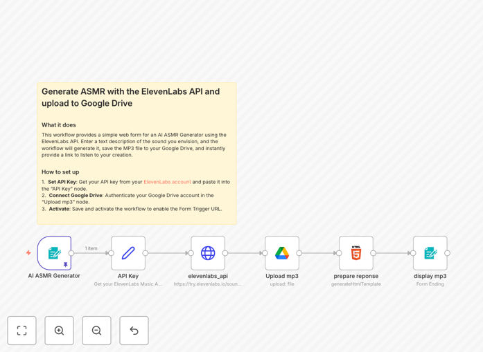 ASMR sound effects generator workflow interface