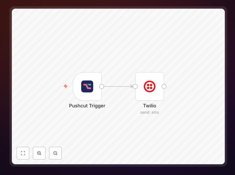 SMS notification workflow screenshot