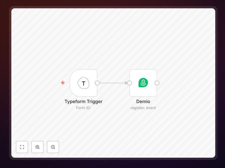 Automated workflow connecting Typeform to Demio for event registration