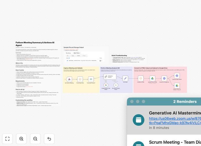 Workflow diagram showing Fathom to Google Docs conversion process
