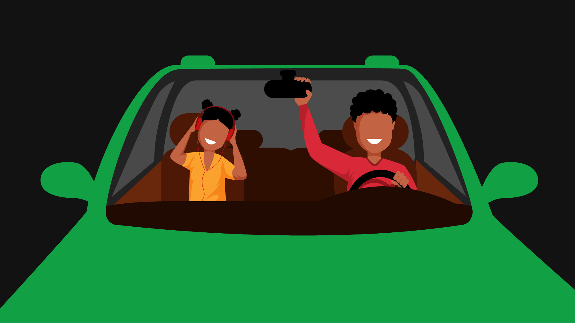 People enjoying music in car with Spotify integration