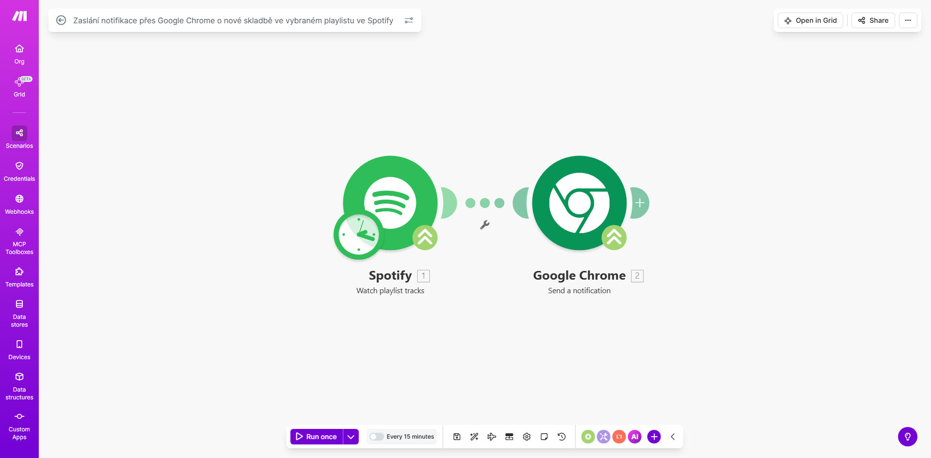 Spotify playlist notification automation workflow diagram