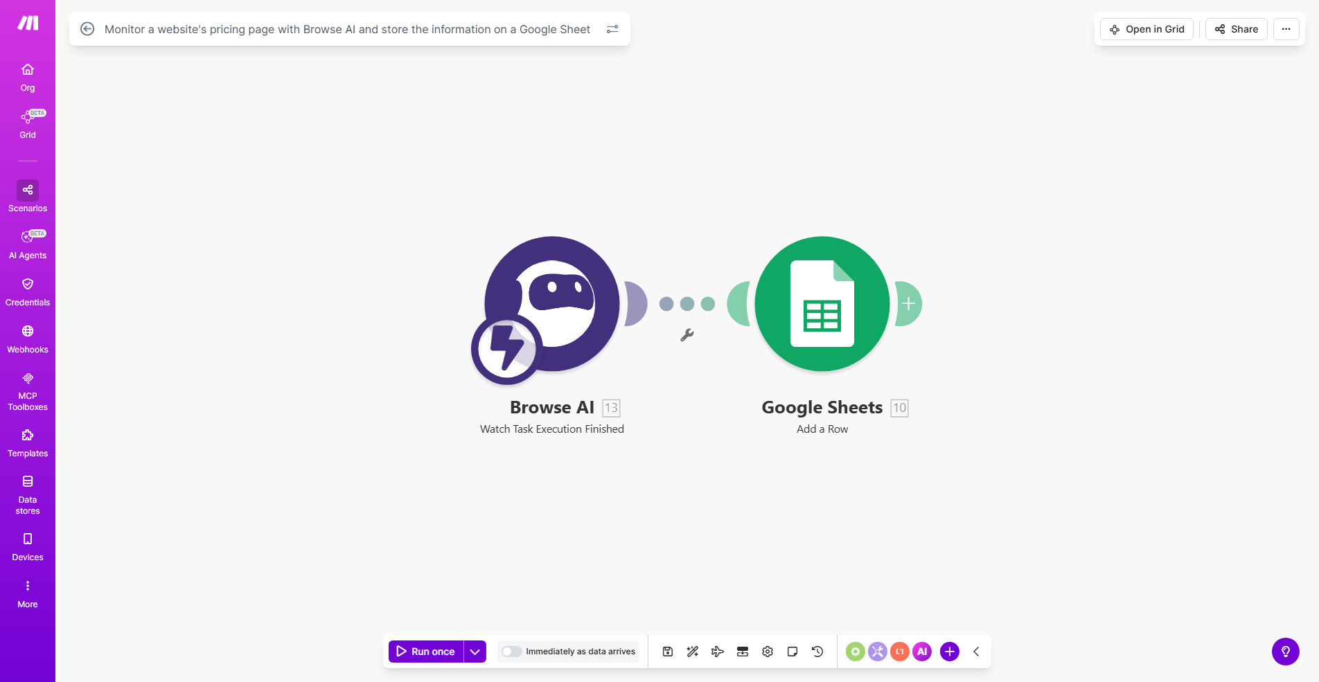 Website pricing monitoring automation workflow diagram