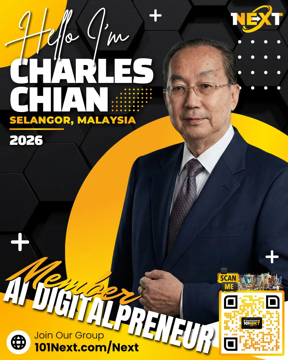 Portrait of Charles Chian Thian Shian, 101Next AI DigitalPreneur member, real estate professional in Singapore.