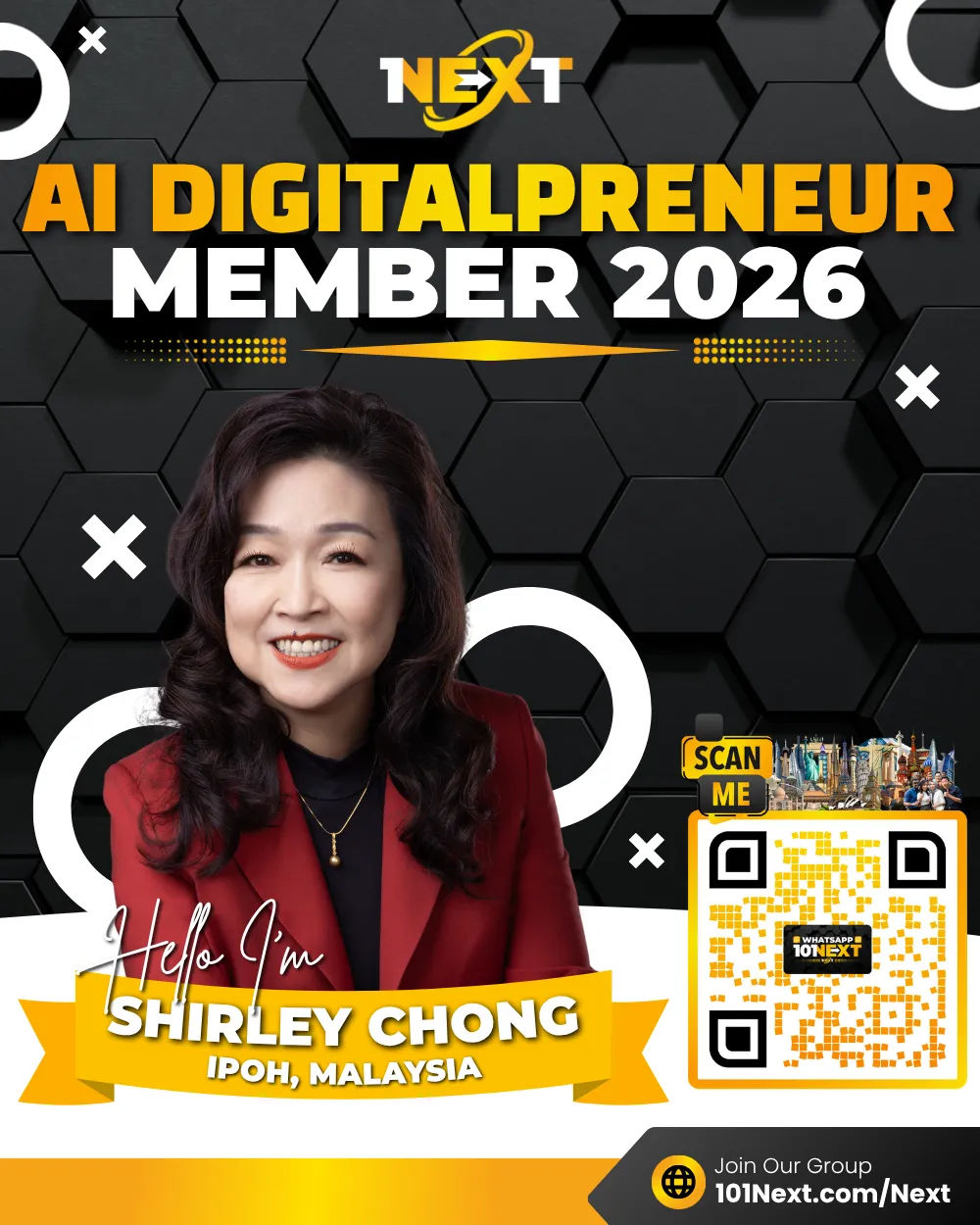 Portrait of Shirley Chong Sok Chin, 101Next AI DigitalPreneur member, CEO and TCM practitioner in Perak, Malaysia.
