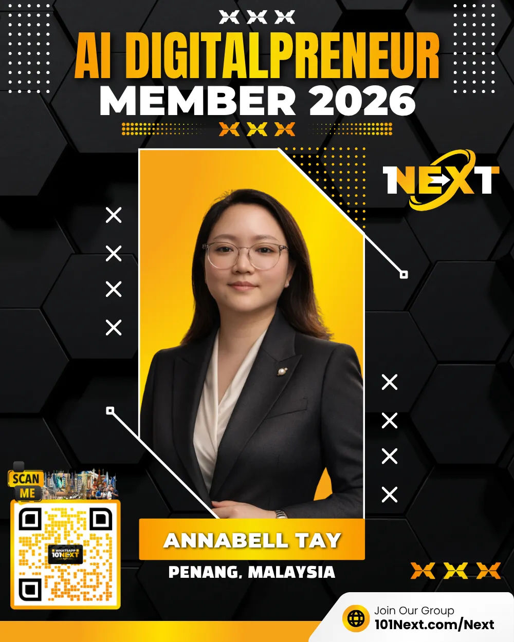 Portrait of Annabell Tay Peoy Yong, 101Next AI DigitalPreneur member, administration professional in Penang, Malaysia.