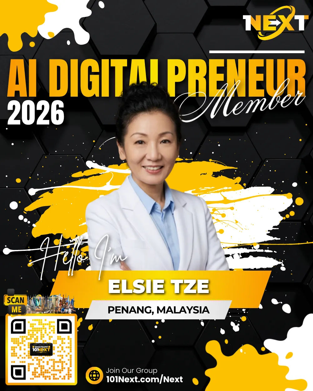 Portrait of Elsie Tze Wee Ne, 101Next AI DigitalPreneur member, e-commerce business owner.
