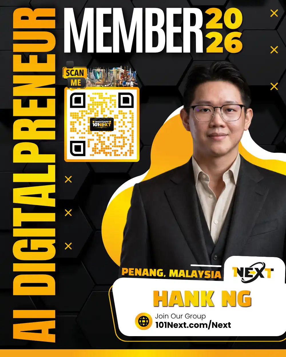 Portrait of Hank Ng Kah Heng, 101Next member, corporate lawyer focused on IPOs and capital markets in Kuala Lumpur, Malaysia.