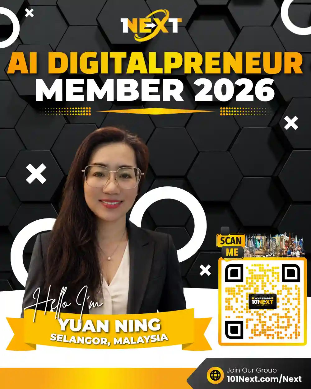 Portrait of Yuan Ning | Carolyn Pek Seow Wei, 101Next AI DigitalPreneur member, business development section head.