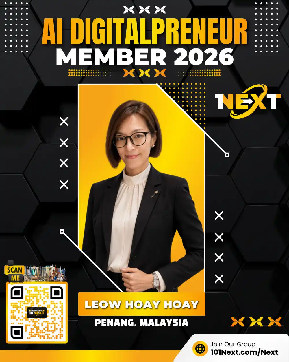 Portrait of Leow Hoay Hoay, 101Next AI DigitalPreneur member, MND patient care and support professional in Perak, Malaysia.
