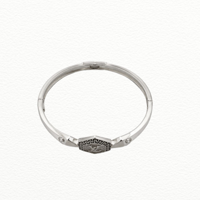 Silver Royal Mark Silver Kada - ABR62246 close-up view