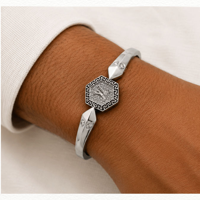 Silver Royal Mark Silver Kada - ABR62246 detail view
