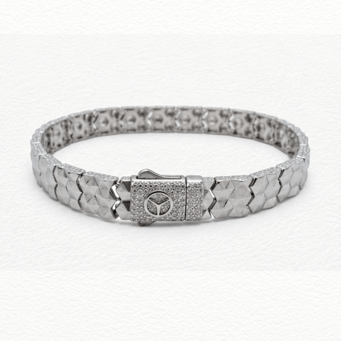 Silver Kada Y Mark Silver Bracelet - Abr62249