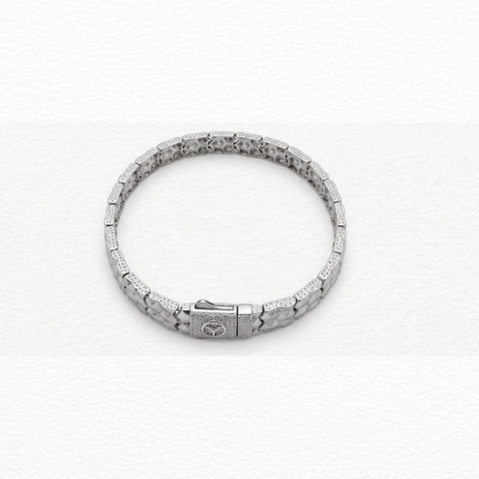 Silver Kada Y Mark Silver Bracelet - ABR62249 side view