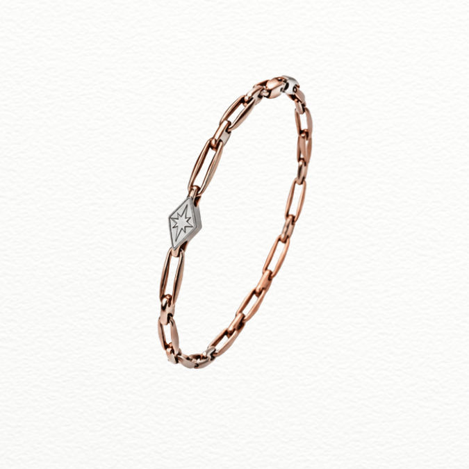 Silver Star Link Silver Bracelet - ABR62233 side view