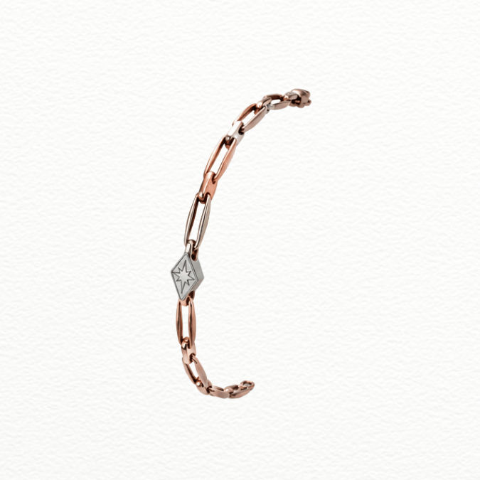 Silver Star Link Silver Bracelet - ABR62233 close-up view