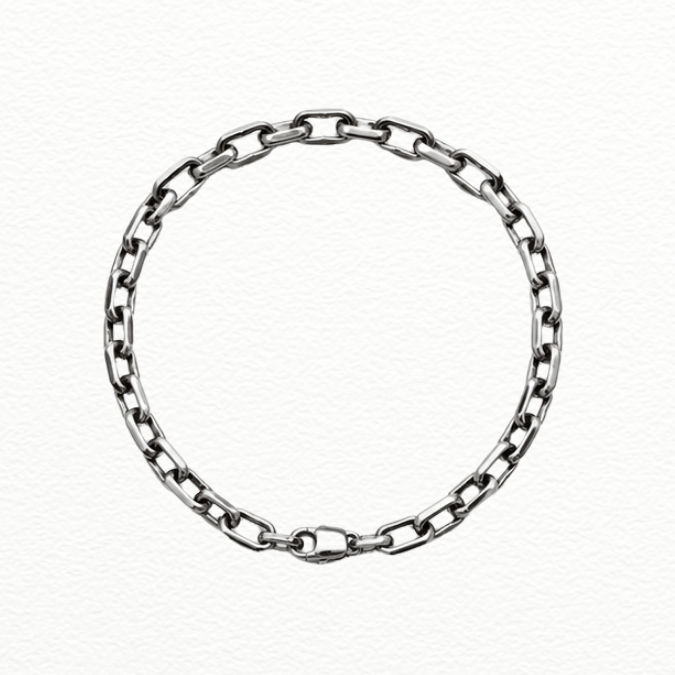 Silver Product Name: Classic Link Silver Bracelet - ABR62228 side view