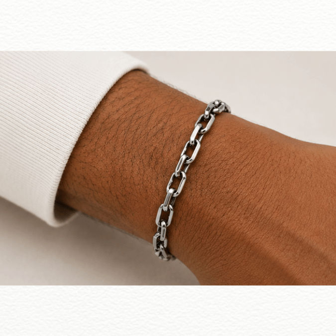 Silver Product Name: Classic Link Silver Bracelet - ABR62228 detail view