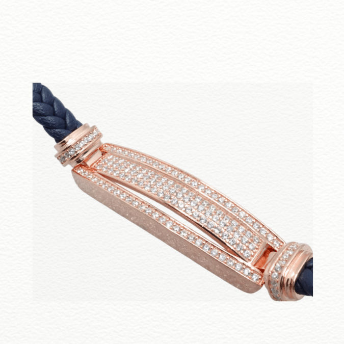 Silver Rose Spark Men’S Bracelet - ABR62299 front view