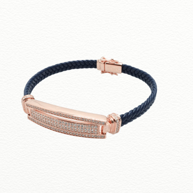 Silver Rose Spark Men’S Bracelet - ABR62299 close-up view