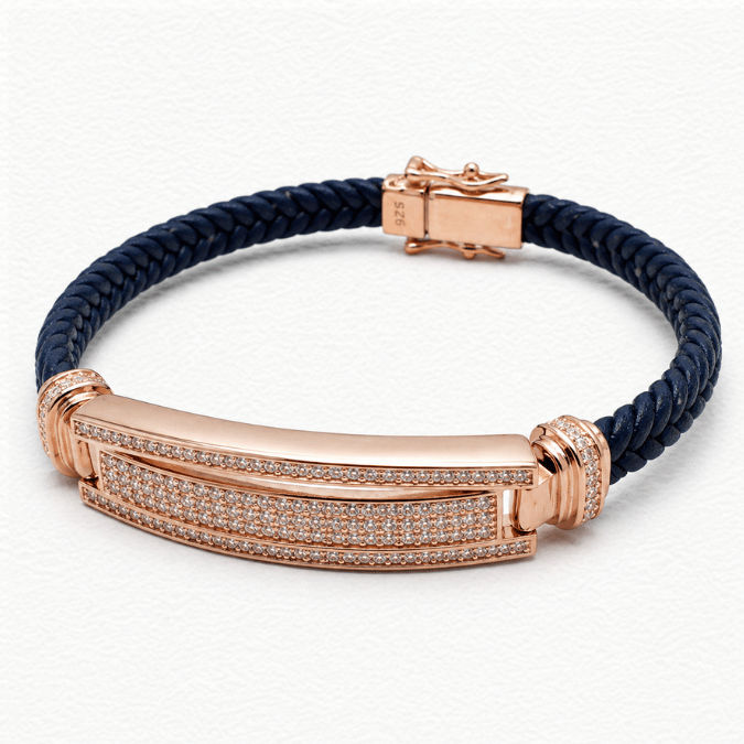 Silver Rose Spark Men’S Bracelet - ABR62299 detail view