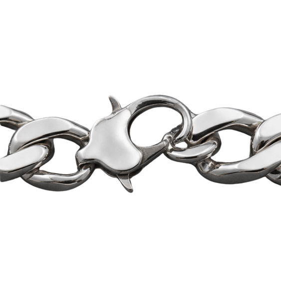 Silver Men’S Silver Bamboo Link Chain Necklace - Bold Sculptural Stainless Steel Statement Chain - ACC72017 close-up view