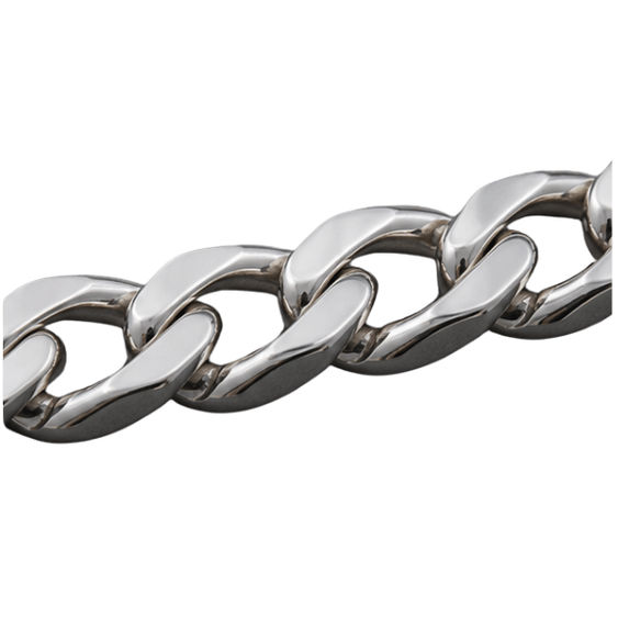 Silver Men’S Silver Bamboo Link Chain Necklace - Bold Sculptural Stainless Steel Statement Chain - ACC72017 detail view