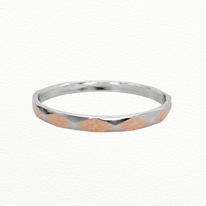 Silver Rose Leaf Men’S Silver Kada - Abr62238