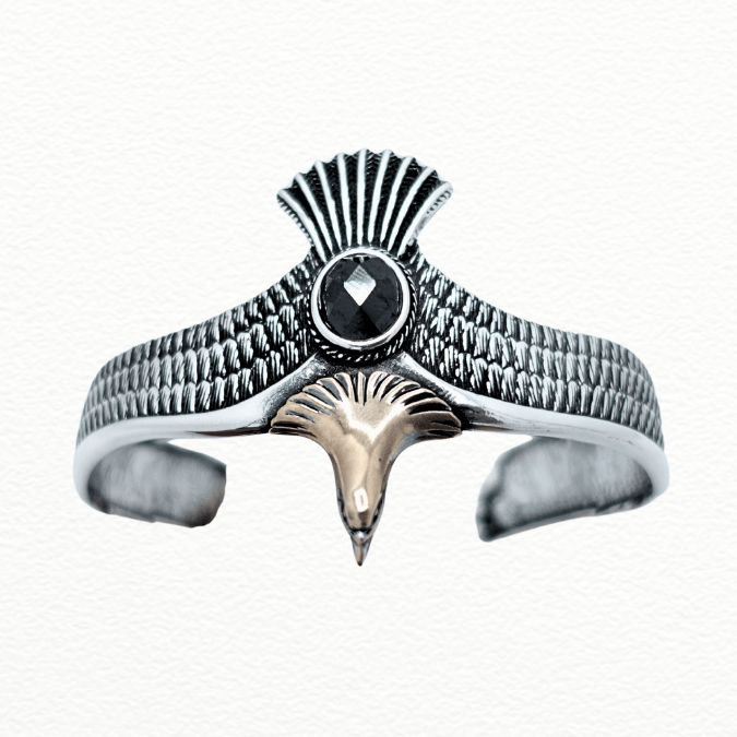 Silver Kada Men’S Vintage Silver Eagle Cuff Bracelet - ABR62243 view 5